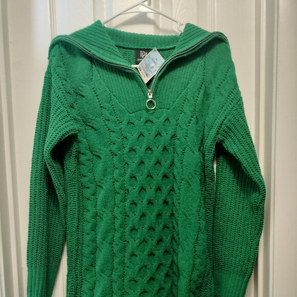 Derek Heart Cable Knit Sweater Dress - Picture 1 of 6